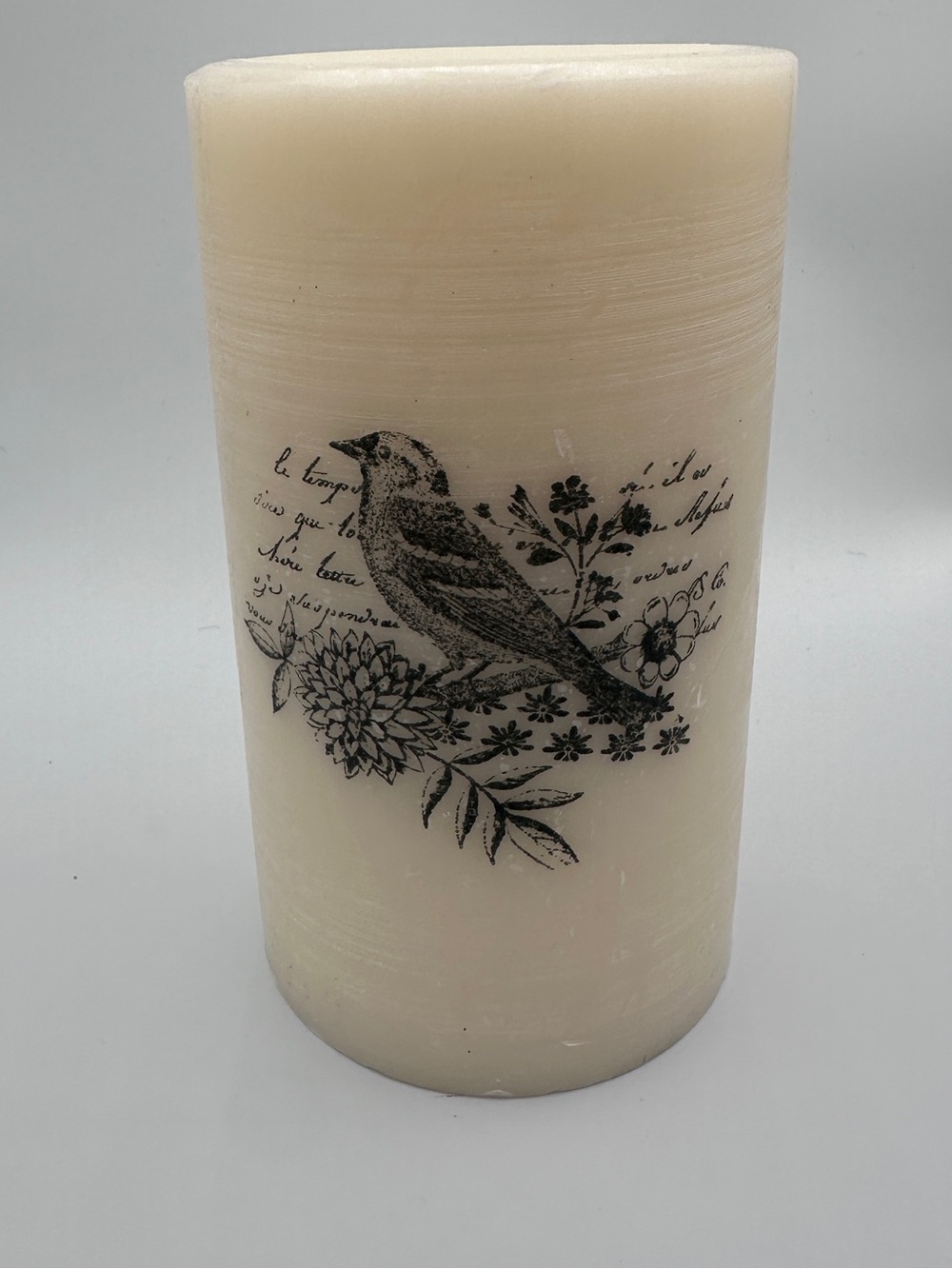 Unbranded Cream Decorative 7” Tall Bird Classic Pillar Candle